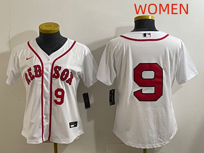 Women Boston Red Sox #9 No Name White Game 2025 Nike MLB Jersey style 2